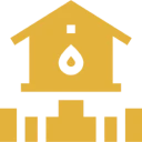 Yellow oil droplet on building